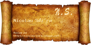 Nicolau Sára névjegykártya