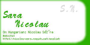 sara nicolau business card